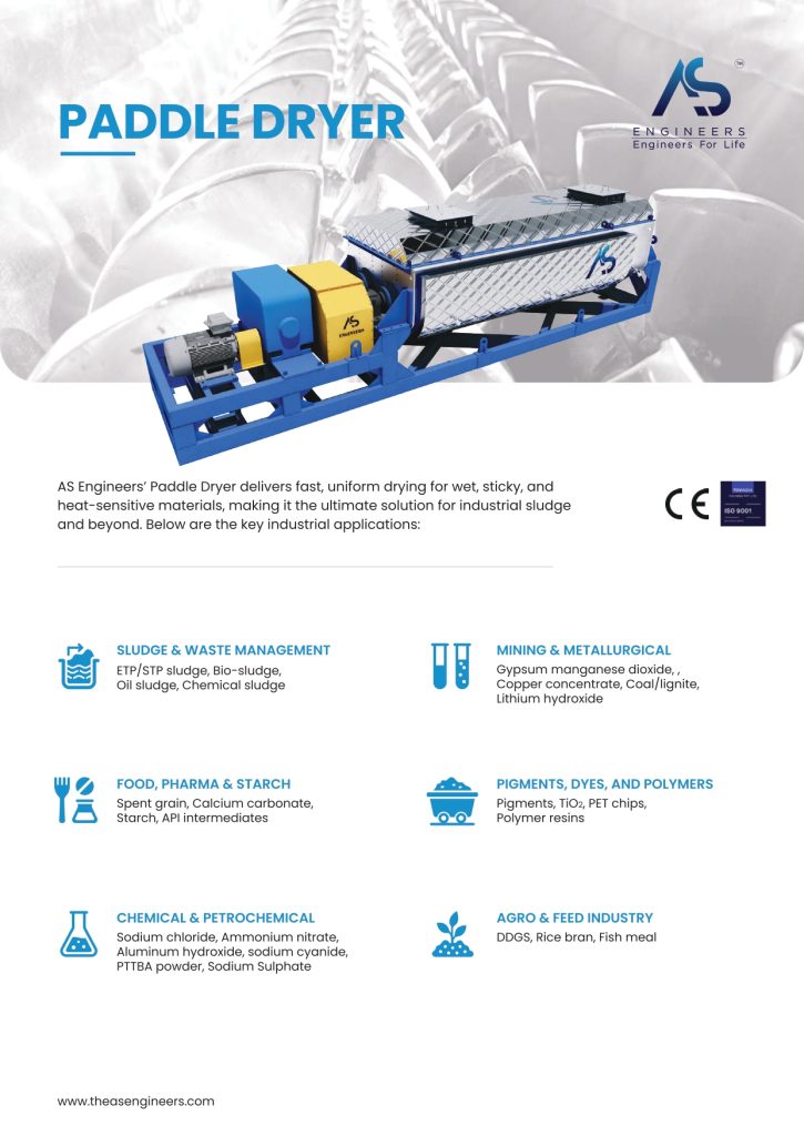 Paddle dryer - sludge drying bed design